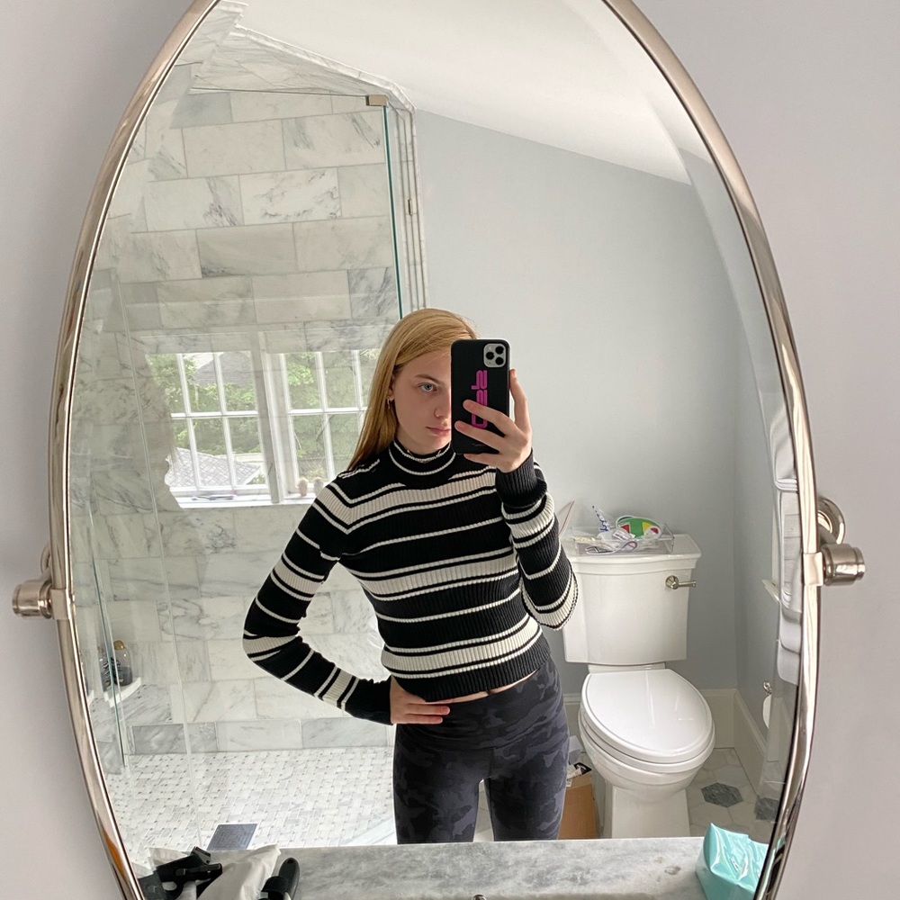 Brandy Melville striped mock neck🎞
